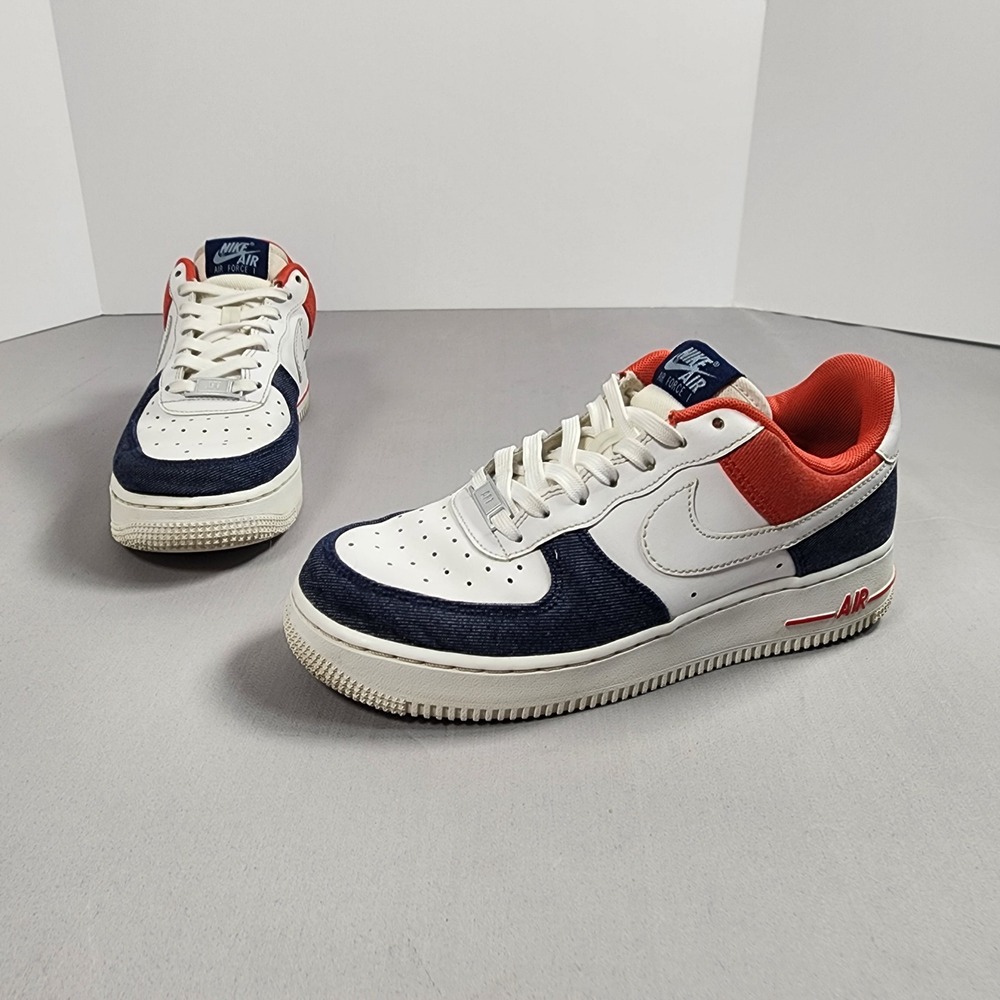Nike Air Force 1 Low USA Denim White Navy Red DJ5174-100 Mens Sneakers